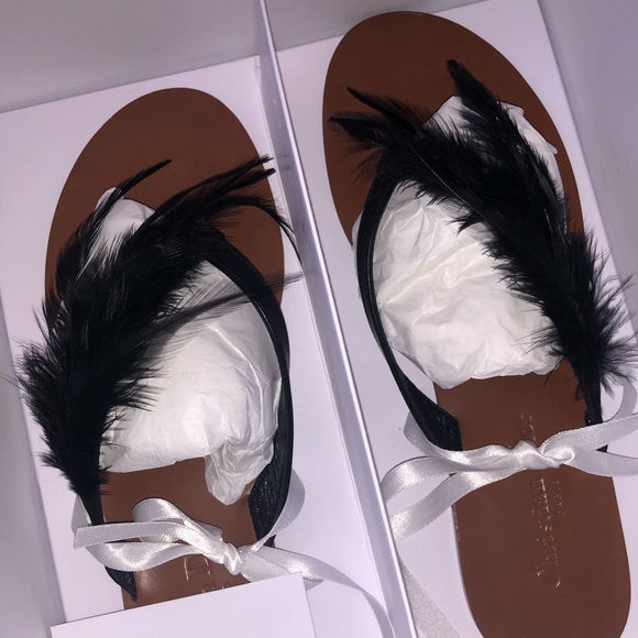 Christian Dior Sandals with feathers. - Picture 3 of 5